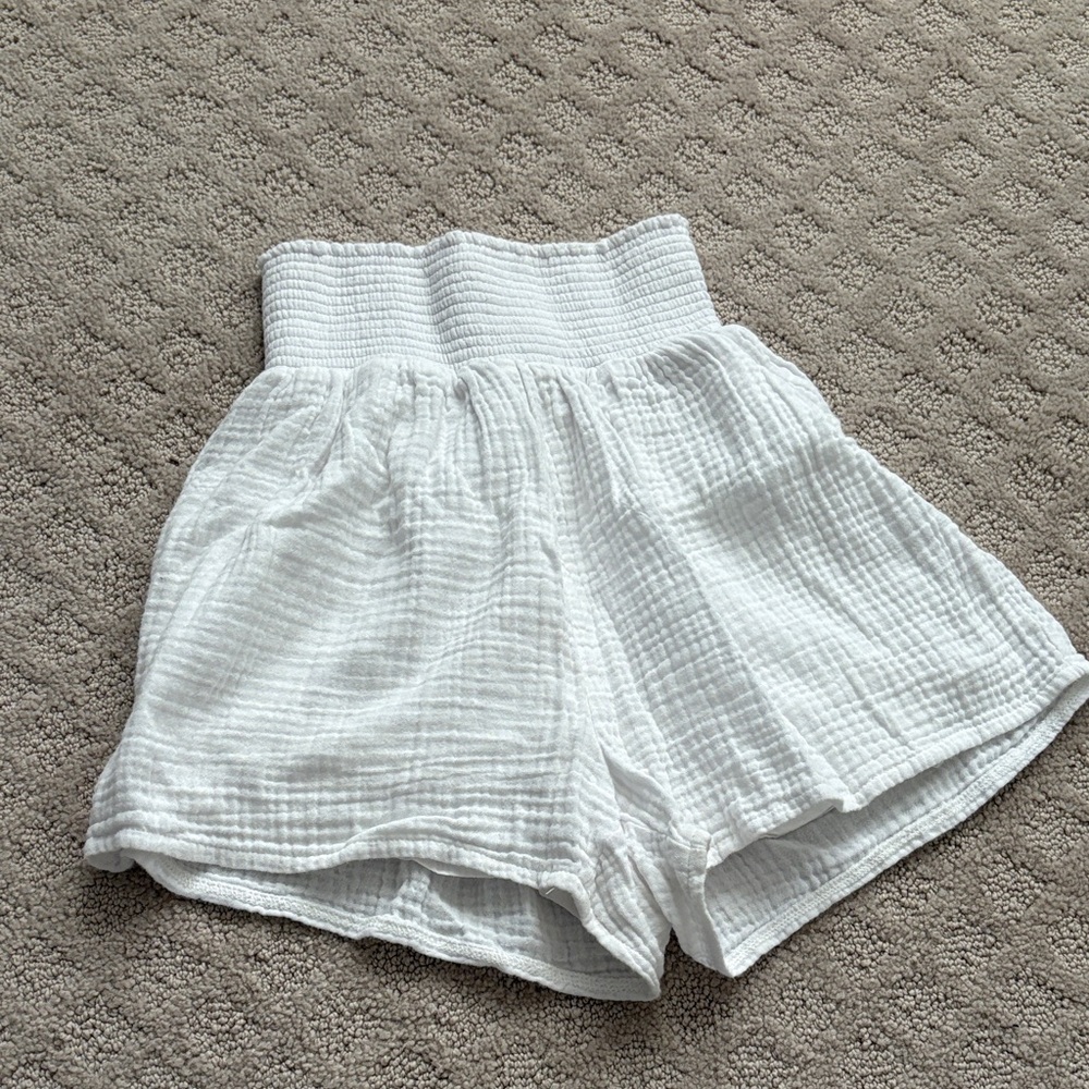 Z Supply White High-Waisted Shorts